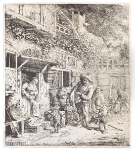 The Hurdy-Gurdy Player With His Dancing Dog by Cornelis Dusart
