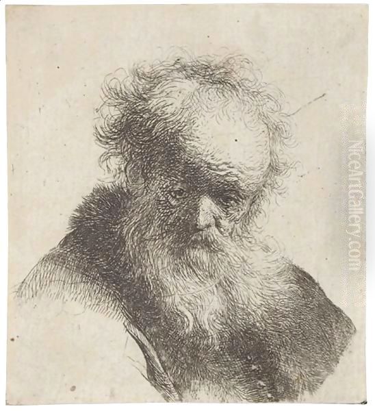 Bust Of An Old Man With Flowing Beard And White Sleeve - view 1