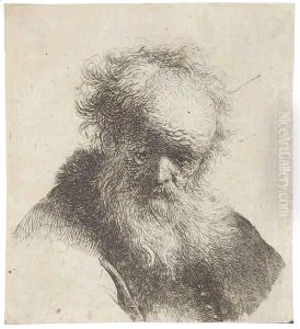 Bust Of An Old Man With Flowing Beard And White Sleeve by Harmenszoon van Rijn Rembrandt