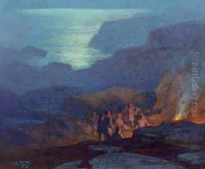 Moonlight Campers by Edward Henry Potthast