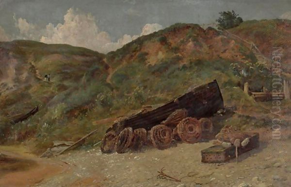 Study Of Boat And Lobster Pots, West Lulworth - view 1