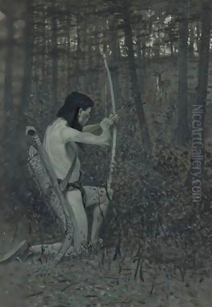 Then, Upon One Knee Uprising, Hiawatha Aimed An Arrow - view 1