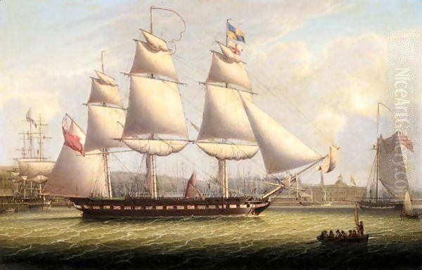 An Armed Merchant Vessel Passing The Custom House At Greenock, On The Clyde - view 1