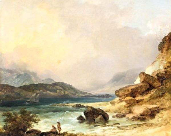 And Two Fishermen On The Bank Of An Estuary In The Lake District - view 1