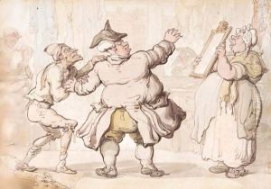 A Barber's Shop by Thomas Rowlandson