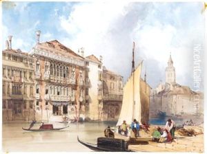 The Palazzo Pisani-Moretta On The Grand Canal, Venice by William Callow
