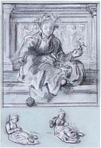 Study For 'Weaving The Wreath' by Lord Frederick Leighton