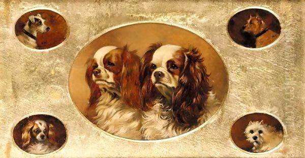 A Jack Russell, A Terrier, A Spaniel, A West Highland Terrier, Two King Charles Spaniels - view 1