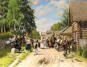 Russian Provincial Village by Aleksandr Vladimirovich Makovsky