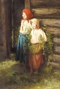 Two Young Peasant Girls by Kirill Vikentevich Lemokh
