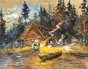 Songs Around The Campfire by Konstantin Alexeievitch Korovin