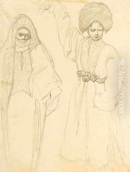 Study Of A Veiled Woman And A Dancing Boy - view 1