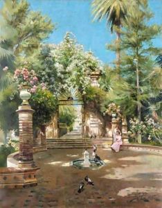 Mujeres En Un Patio (Ladies Sitting In A Courtyard)