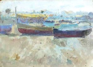 Barcas En La Playa (Boats On The Beach) by Jose Navarro Llorens