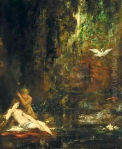 La Source Surprise Par Un Satyre by Gustave Moreau