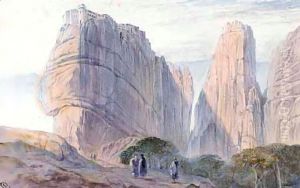 The Monastery Of Baarlam, Meteora by Edward Lear