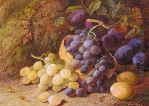 Still Life With Grapes And Plums by Vincent Clare