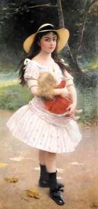 Girl With Puppet by Lionel Noel Royer