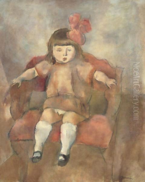 Fillette Assise Dans Un Fauteuil - view 1