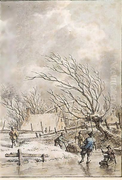 Winter Landscape With Skaters - view 1
