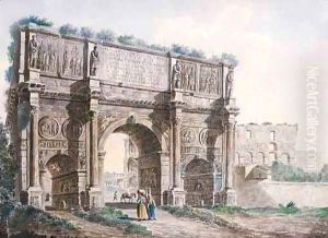 Rome, A View Of The Arch Of Constantine by Franz Kaisermann