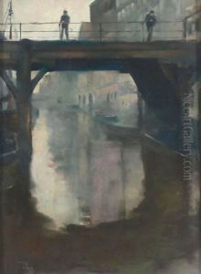View Of Figures On A Bridge