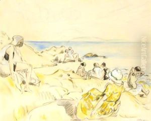 Sur La Plage 3 by Henri Lebasque