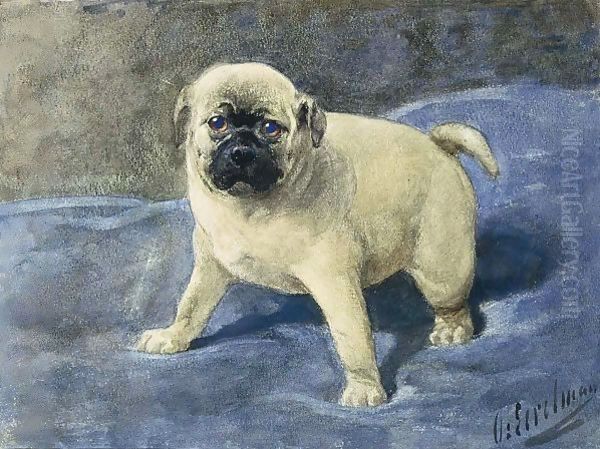 A Mastiff On A Cushion - view 1