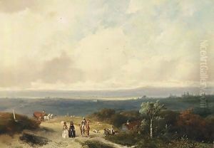 Elegant Figures In The Landscape Of Montferlant, Gelderland
