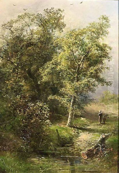 Figures By A Forest Stream - view 1