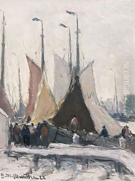 Volendam Harbour In The Snow - view 1