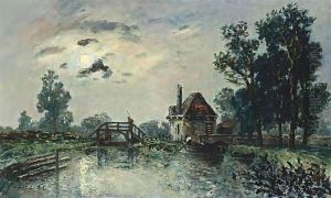 A'Moulin Au Clair De Lune A' by Josephine Fesser