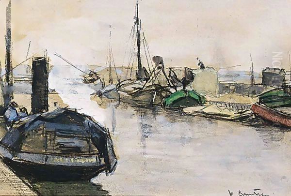 Moored Boats In Scheveningen - view 1