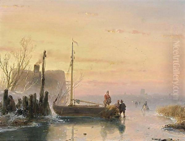 Figures In A Winter Landscape - view 1