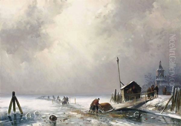 Winter Landscape With Figures On The Ice - view 1