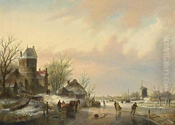 A Winter Landscape With Skaters Near A A'Koek En Zopie A' - view 1