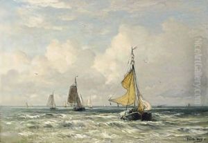 The Return Of The Fishing Fleet, Scheveningen by Hendrik Willem Mesdag