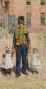 A Soldier With Two Children by Isaac Lazarus Israels