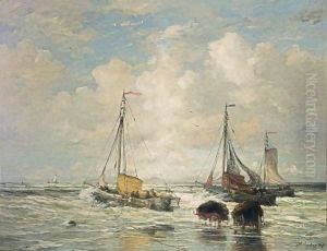 The Departure Of The Fishing Fleet, Scheveningen by Hendrik Willem Mesdag