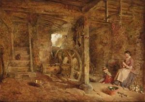 Interior Of Ruined Mill Near Chippenham by Alfred Provis