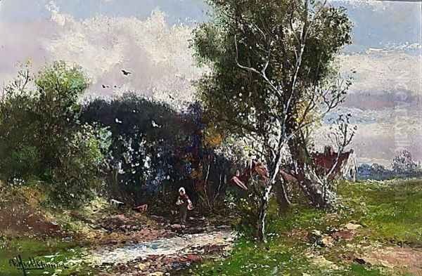A Peasant Woman Near The River - view 1