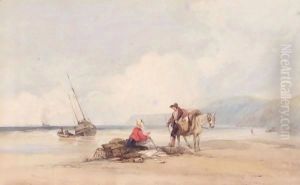 Conversation On The Beach by Charles Bentley