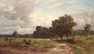 Extensive Landscape With Cattle by William Samuel Jay