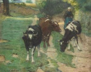 Evening In Brittany by Charles William Bartlett