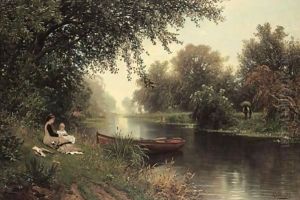 Picnic On The Riverbank by Ascan Lutteroth