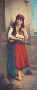 Girl With Guitar by Egisto Ferroni