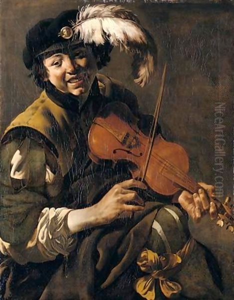 A Youth Playing The Violin - view 1