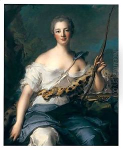 Portrait Of Madame De Pompadour In The Guise Of Diana by Jean-Marc Nattier