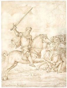 The Knight On The Red Horse by Domenico Campagnola
