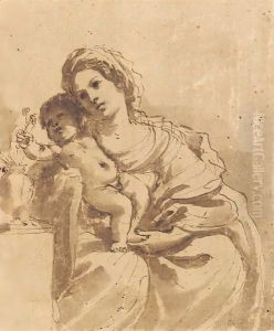 Madonna And Child by Giovanni Francesco Barbieri